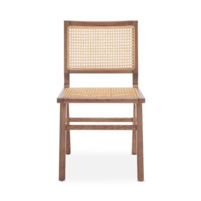 Hattie French Cane Dining Chairs, Set of 2, Walnut/Natural