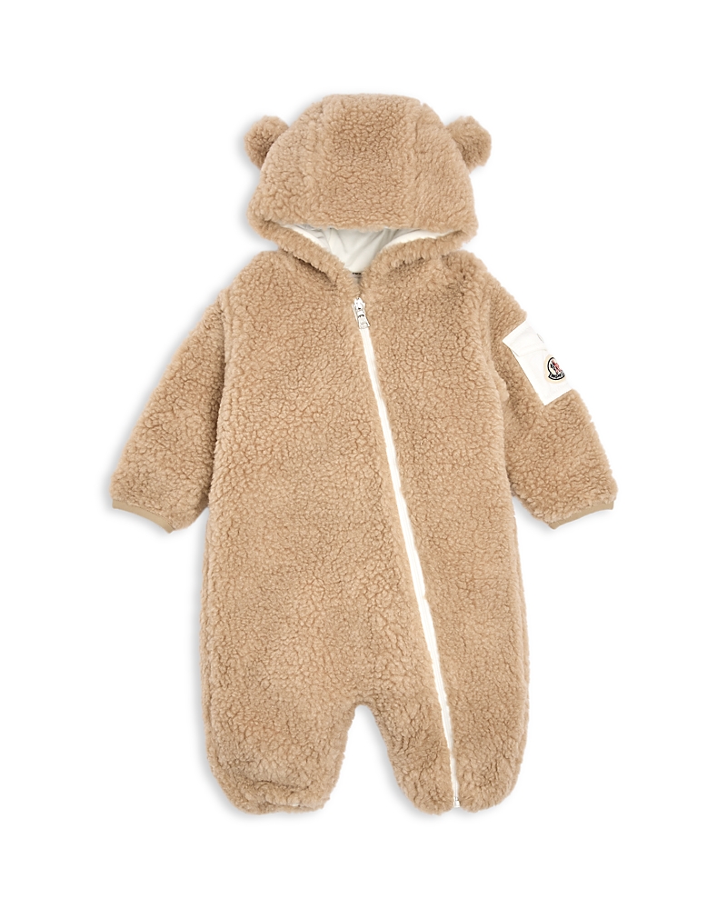 Moncler Unisex Tutina Faux Fur Hooded Coverall - Baby In Gold