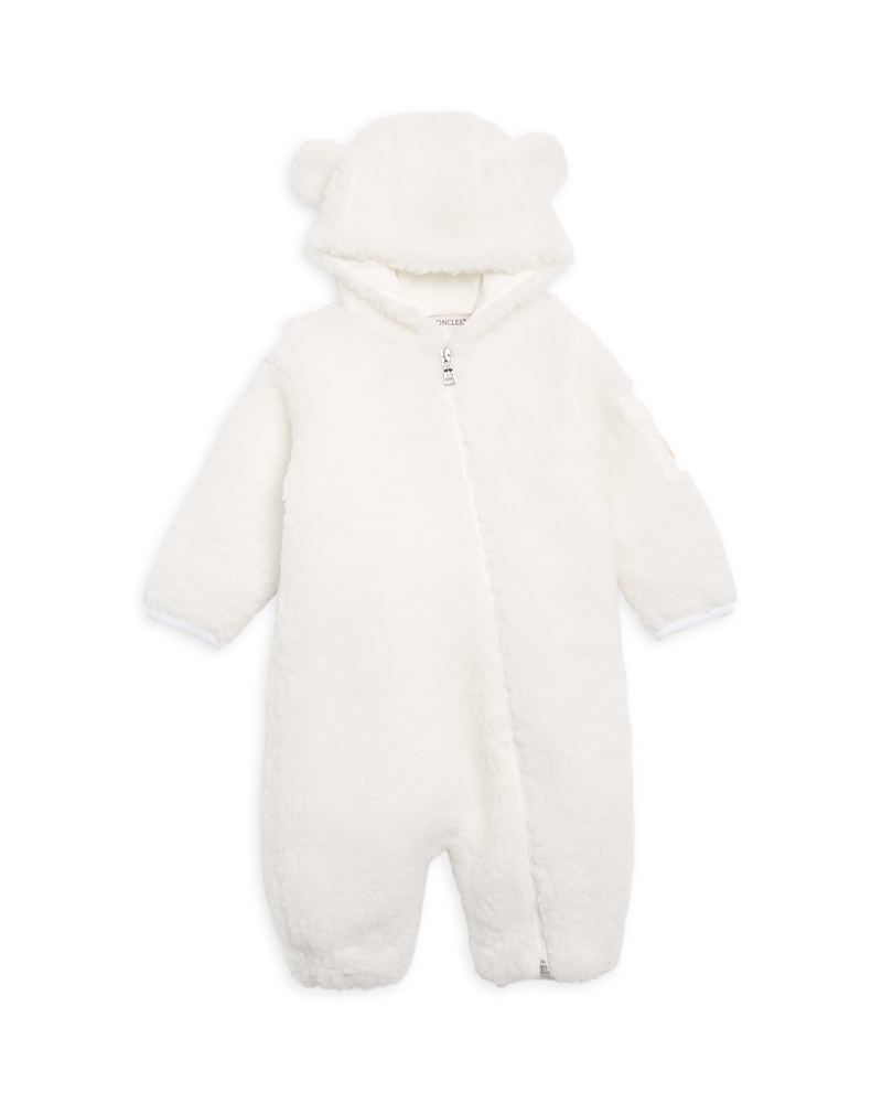 Moncler Unisex Tutina Faux Fur Hooded Coverall - Baby In White