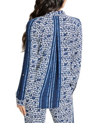 Etched Angles Roll Tab Sleeve Shirt