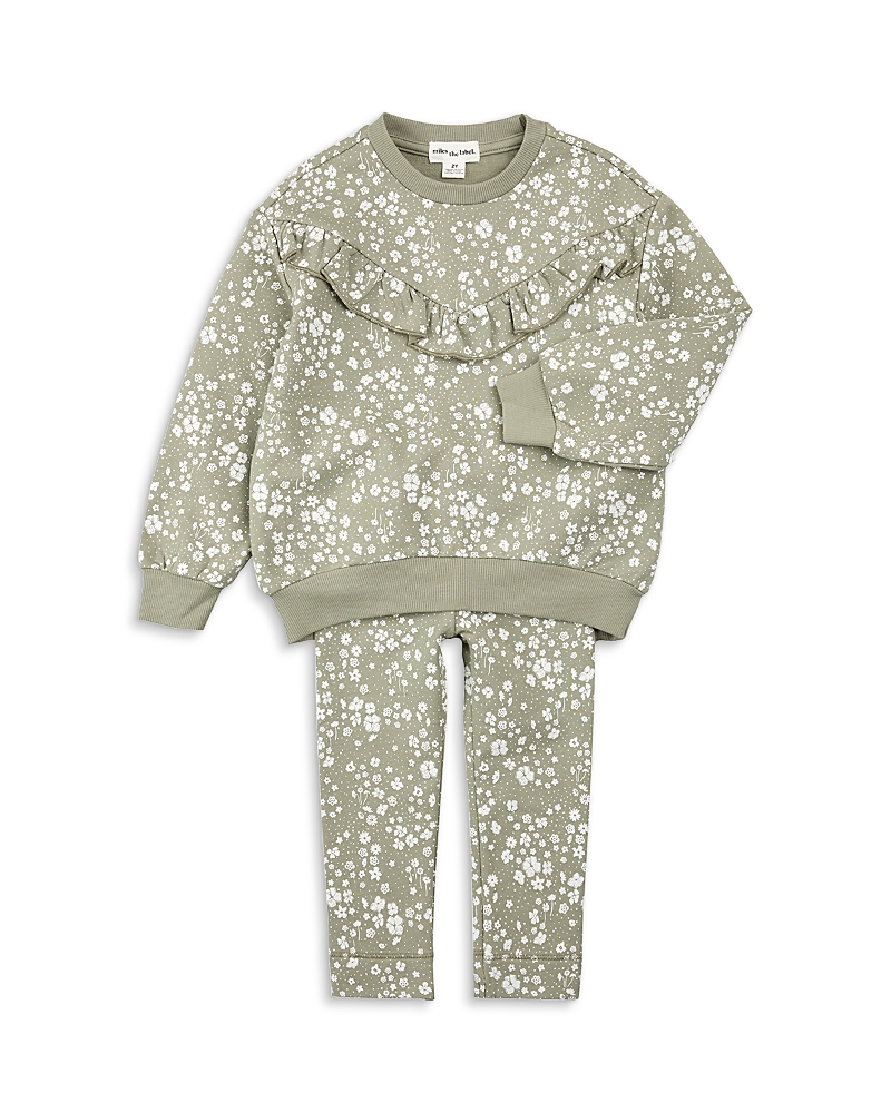 Miles The Label Girls' Printed Long Sleeved Top & Leggings Set - Baby In Gray