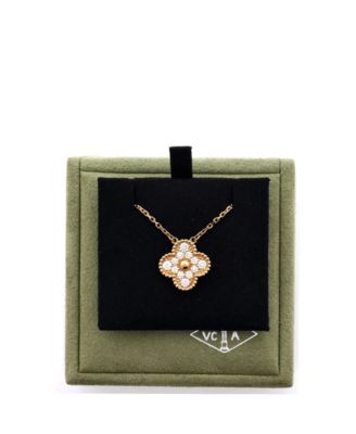  Vintage Alhambra Pendant Necklace 18K Gold and Diamonds