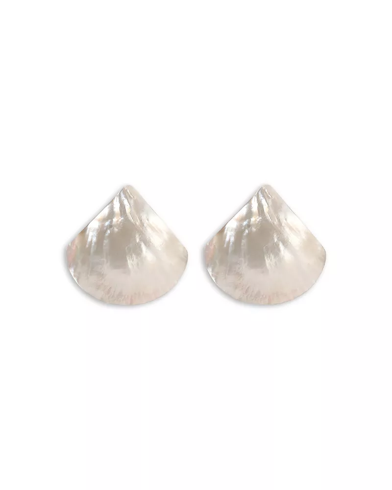 Ettika Rising Tide Mother Of Pearl Statement Stud Earrings