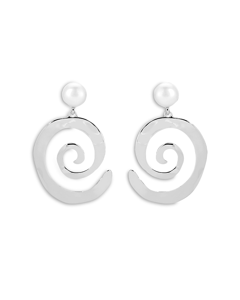 Ettika Aura Swirl Cultured Freshwater Pearl Drop Earrings