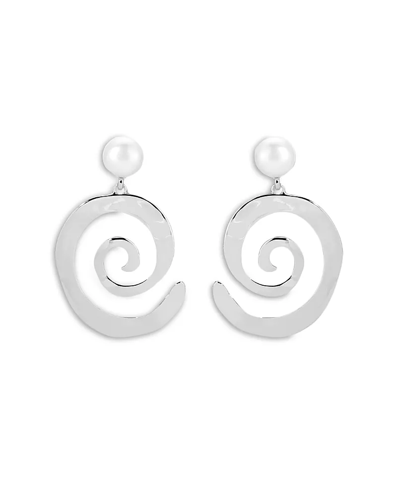 Ettika Aura Swirl Cultured Freshwater Pearl Drop Earrings