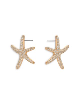 Pav&eacute; Starfish Statement Stud Earrings
