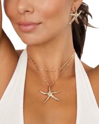 Starfish Luxe Pendant Necklace, 29.5"-34.5" 