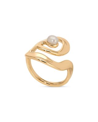 Cultured Freshwater Pearl Aura Swirl Ring