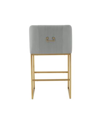 Lisa Pleated Velvet Counter Stool