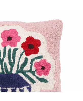 Blossom Tufted Cotton 20 inch Square Accent Pillow