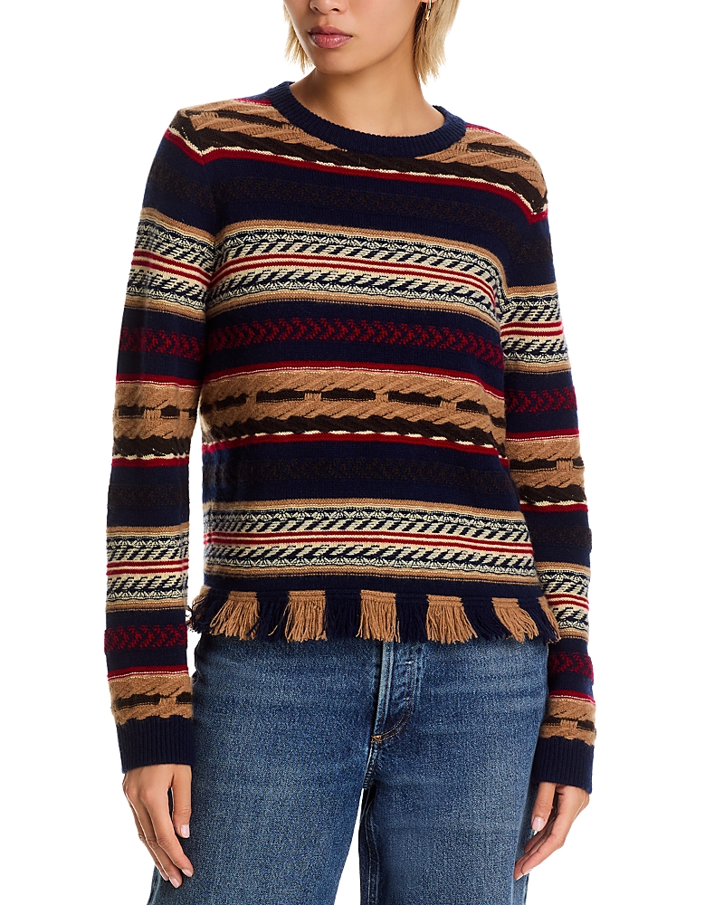 Guest In Residence Western Stripe Crewneck Sweater In Multi