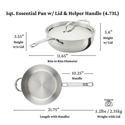 ProBond&amp;reg; Luxe 5-Quart Professional Clad Stainless Steel Essential Pan with Lid