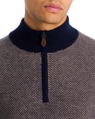 Jacquard Wool & Cashmere Quarter Zip Sweater - Exclusive