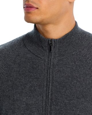 Full Zip Ribbed Wool & Cashmere Sweater - Exclusive