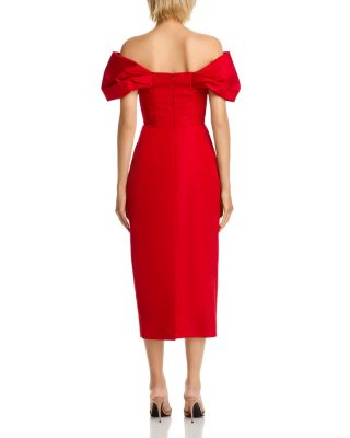 Silk Off-the-Shoulder Column Dress