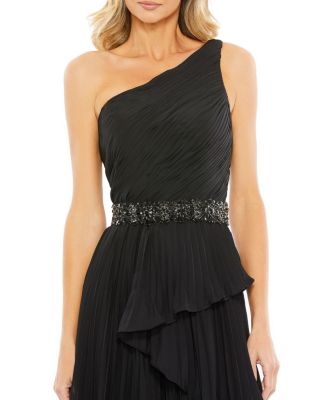  Embellished Gown with Strappy Open Back & Asymmetrical Ruffle Hem