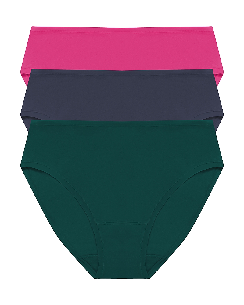 Natori Bliss Bare Assorted 3-pack Stretch Cotton High Waist Briefs In Multi