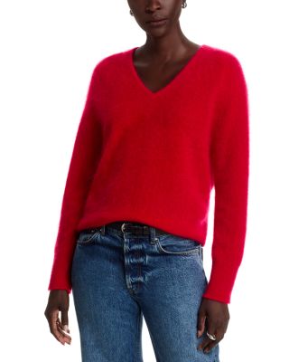 100% Cashmere Brushed V Neck Sweater - Exclusive
