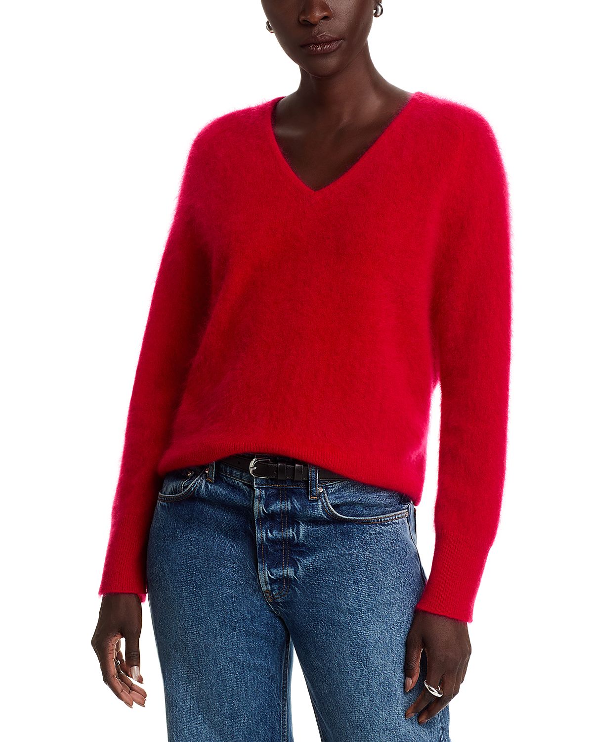 C by Bloomingdale's Cashmere 100% Cashmere Brushed V Neck Sweater - Exclusive