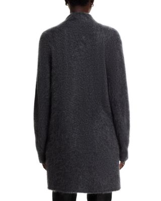 100% Cashmere Brushed Long Sleeve Open Front Cardigan - Exclusive