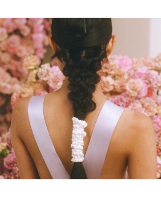 Pure Silk Back to Basics Skinny Scrunchies in White, Set of 4