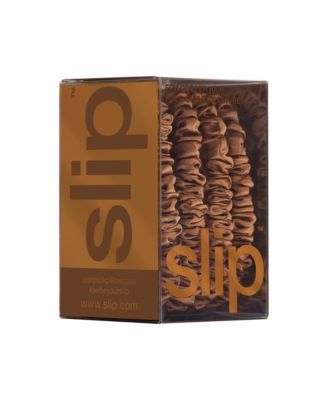 Pure Silk Back to Basics Skinny Scrunchies in Copper, Set of 4