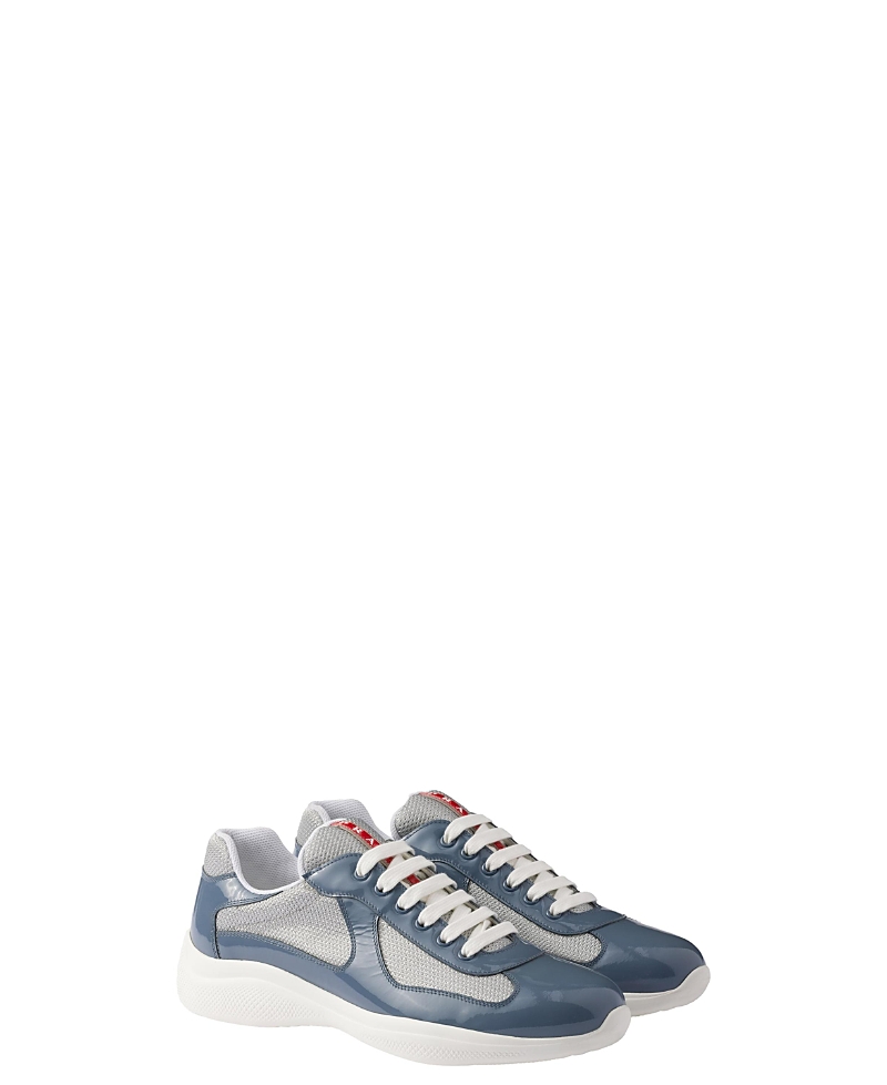 Prada Men's Patent Leather and Technical Fabric America's Cup Sneakers
