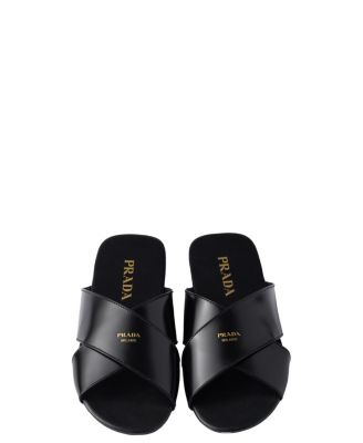  Women's Brushed Leather Slides