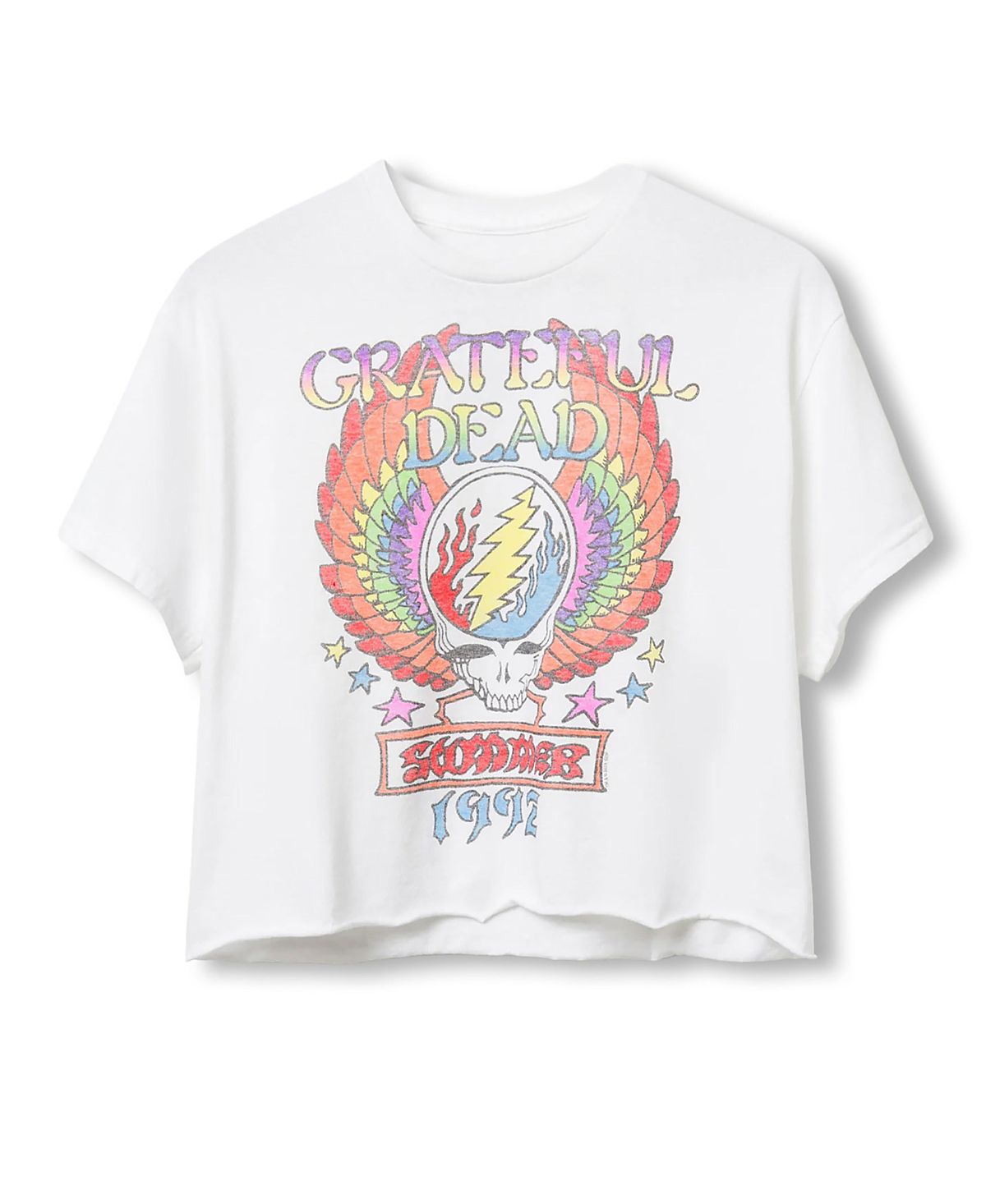 Junk Food Clothing Women's Grateful Dead Winged Skull Flea Market Crop Tee