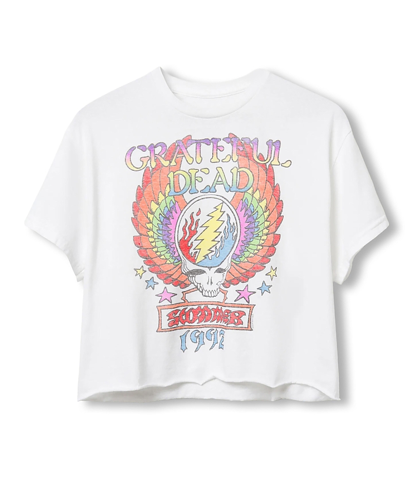 Junk Food Clothing Women's Grateful Dead Winged Skull Flea Market Crop Tee