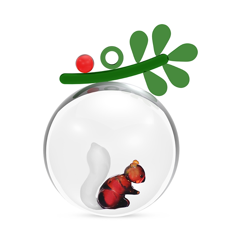Ichendorf Squirrel And Berries Glass Ornament In Multi