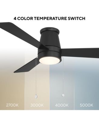 Limited Fans Hug 52in Selectable 2700-3000-4000-5000K LED Indoor or Outdoor Flush Mount Pull Chain Ceiling Fan