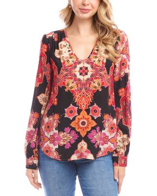 Printed Scoop Neck Top