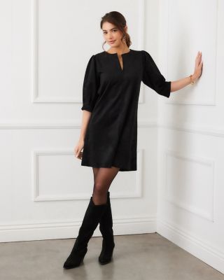 Faux Suede Shift Dress