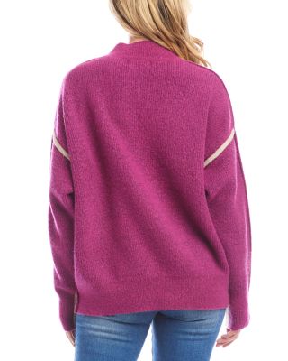 Colorblocked Mock Neck Sweater