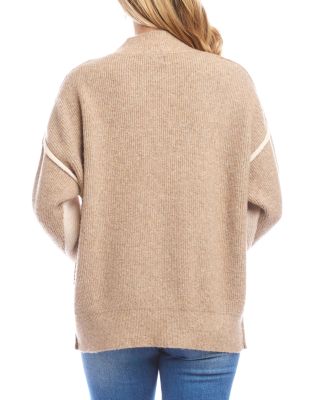 Colorblocked Mock Neck Sweater