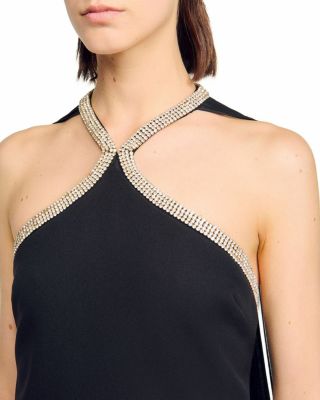 Embellished Mini Cape Dress