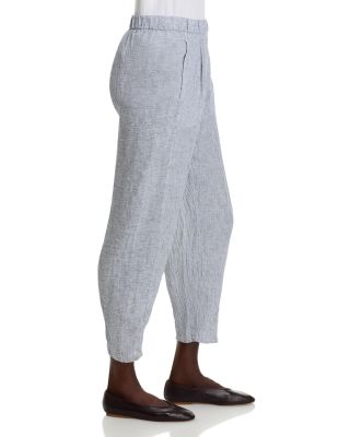 Linen Ankle Pleated Lantern Pants
