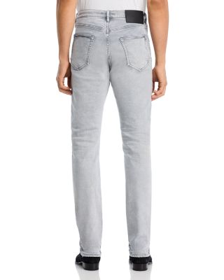 Slim Fit Alloy Studded Trim Jeans in Gray