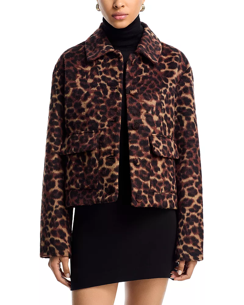 Aqua Leopard Print Jacket - Exclusive