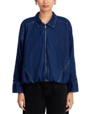 Denim Bubble Bomber Jacket