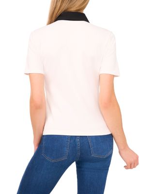 Contrast Polo Neck Tee