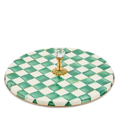 Emerald Check Cheese Course Server