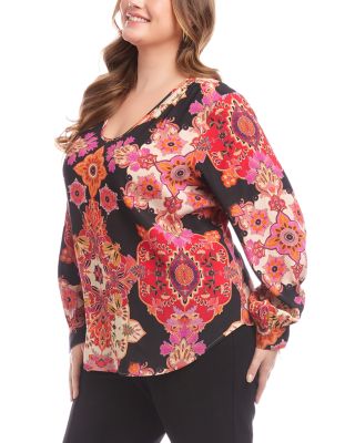 Printed Scoop Neck Top