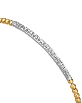 Diamond Beaded Bracelet in 14K White & Yellow Gold, 0.25 tcw