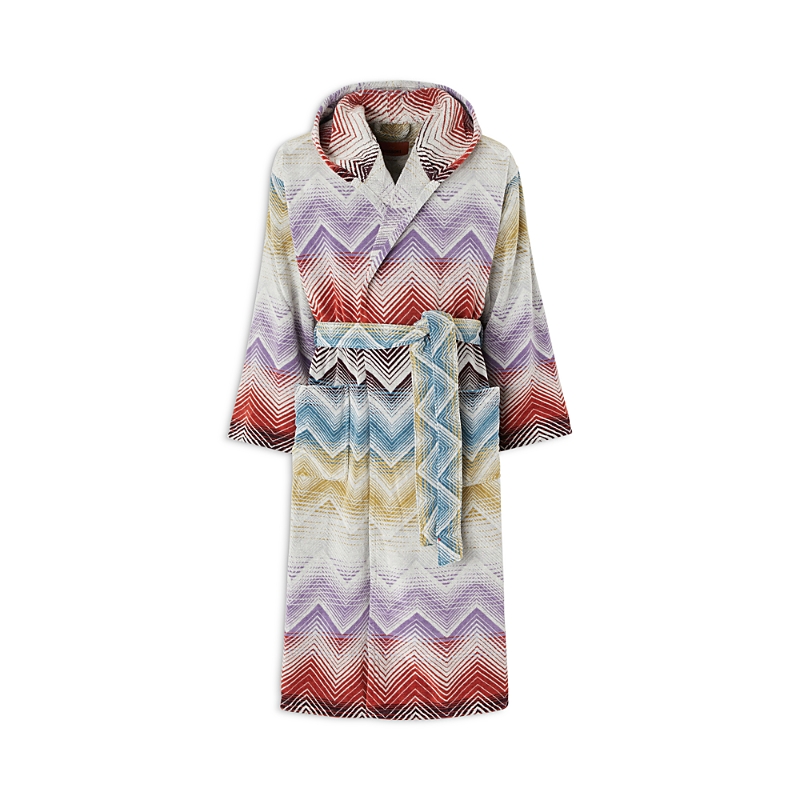 Missoni Marea Cotton Hooded Bathrobe In Multi
