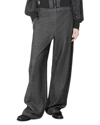 Cotton Stretch Wide Leg Trousers