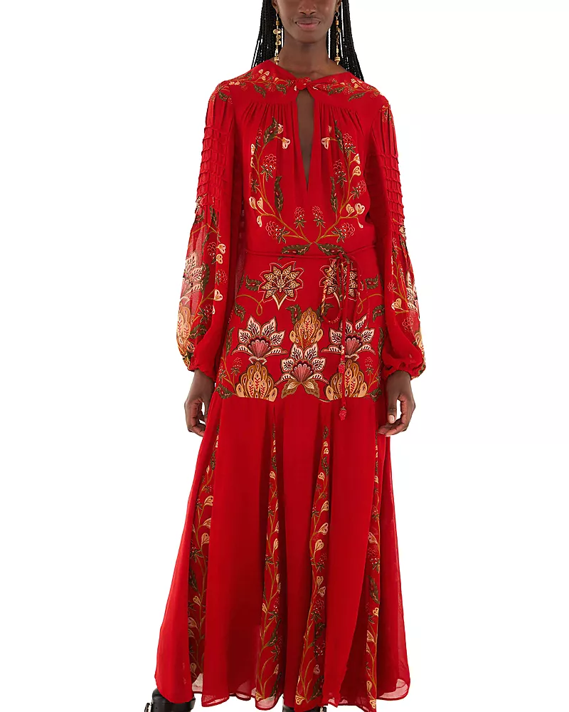 Farm Rio Berry Garden Long Sleeve Dress