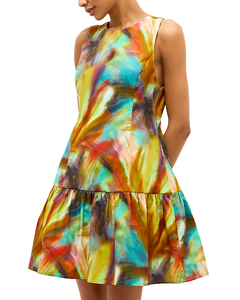 Marie Oliver Marilyn Abstract-print Tiered Mini Dress In Multi