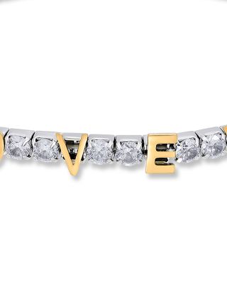 I LOVE YOU Cubic Zirconia Stretch Bracelet - Exclusive
